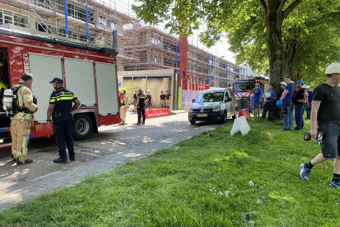 Keuken van flatwoning vat vlam