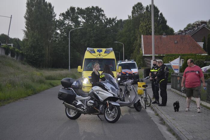 Persoon ten val met fiets