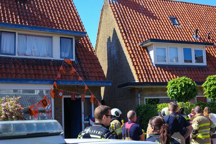 Grijze rookontwikkeling brand in woning