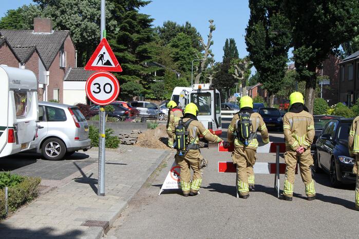 Gasleiding geraakt tijdens graafwerkzaamheden