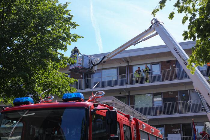 Brand op derde verdieping in flatwoning