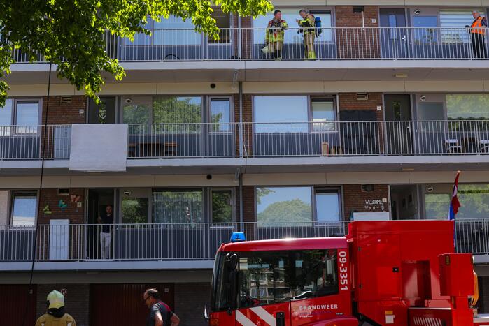 Brand op derde verdieping in flatwoning