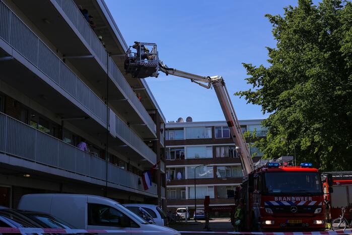 Brand op derde verdieping in flatwoning