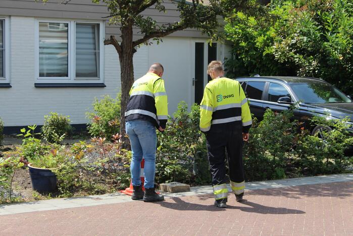 Lekkage in gasleiding bij graafwerkzaamheden