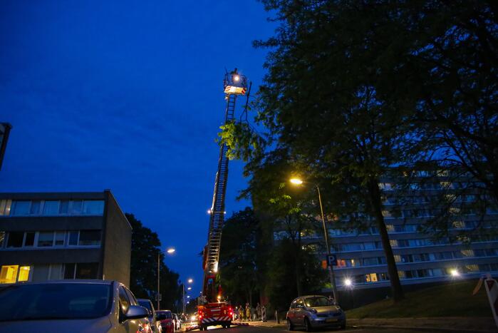 Brandweer verwijdert grote tak van boom