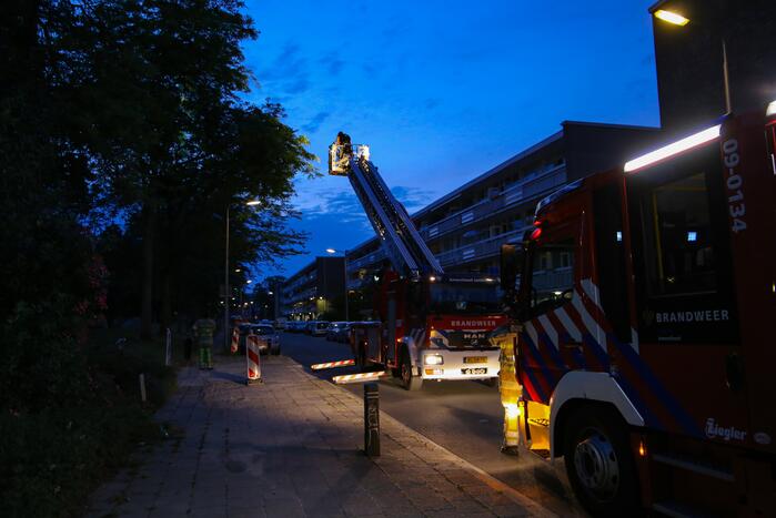 Brandweer verwijdert grote tak van boom