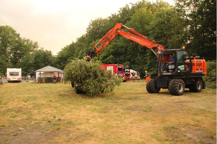 Brandweer verwijdert gevaarlijk staande boom