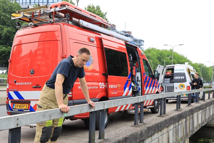 Brandweer haalt zwaantjes uit kanaal