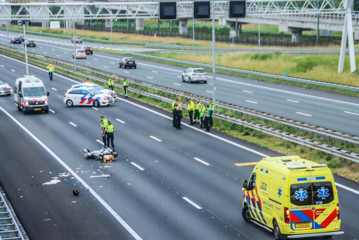 Motorrijder overleden bij ongeval op snelweg