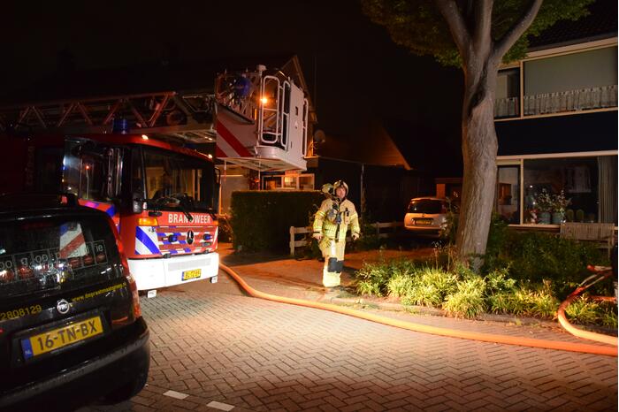 Forse vlammen bij schoorsteenbrand