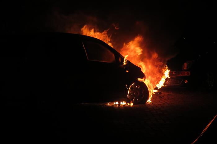 Twee auto's door brand verwoest