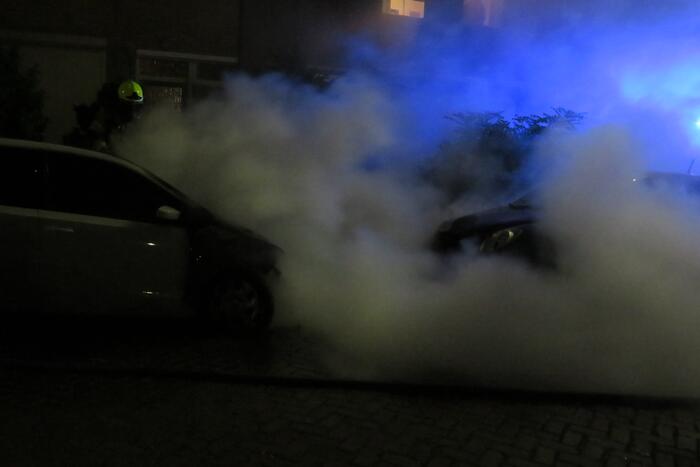 Twee auto's door brand verwoest