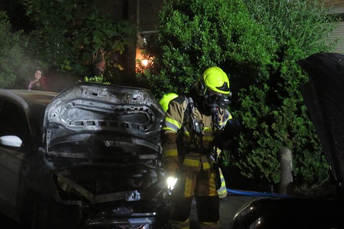Twee auto's door brand verwoest