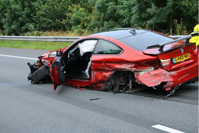 Sportwagen total-loss door eenzijdig ongeval
