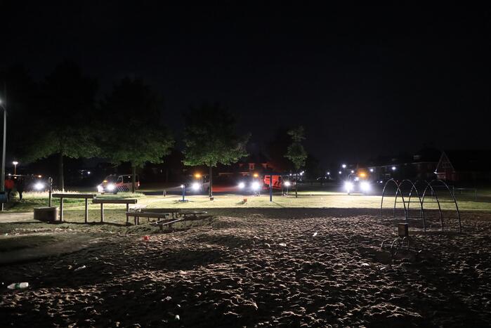 Mobiele Eenheid veegt park in Corlaer