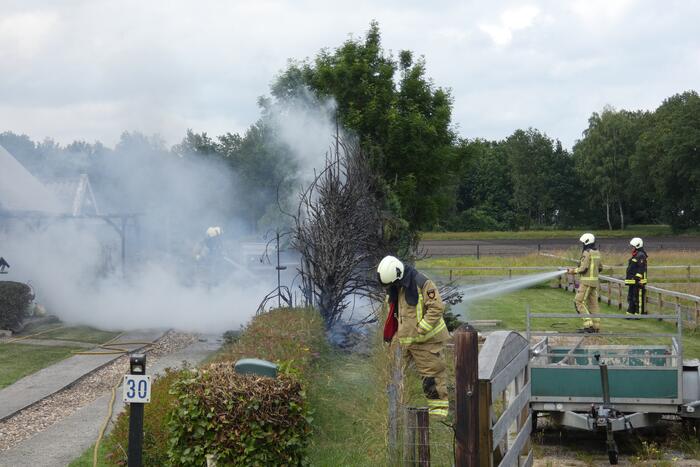 Stuk struiken gaan in vlammen op