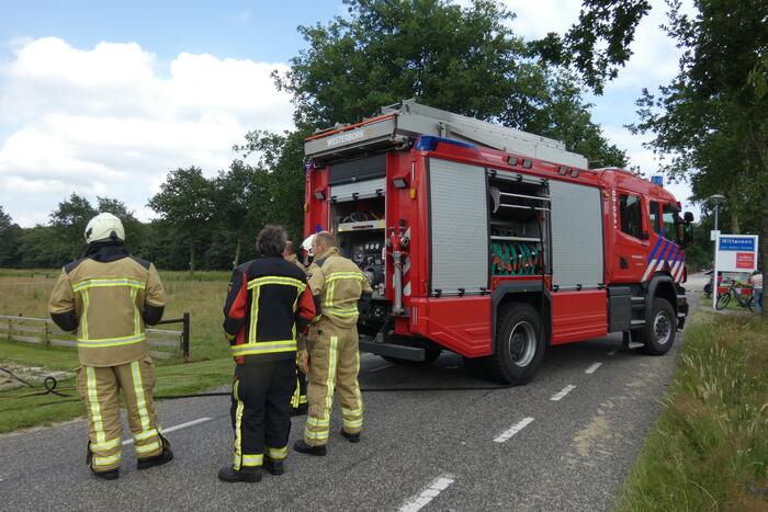 Stuk struiken gaan in vlammen op