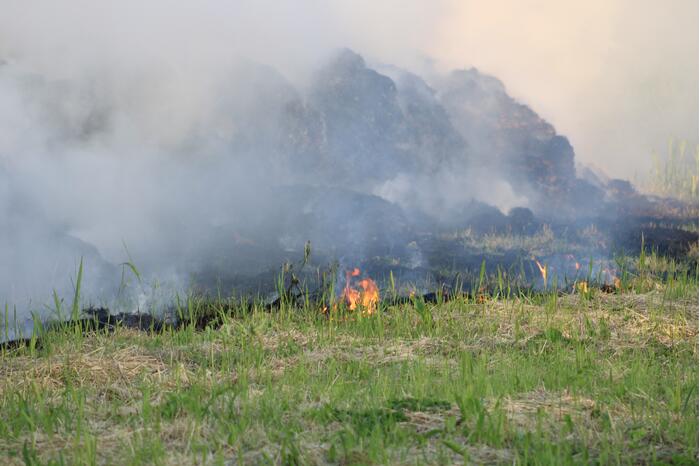 Veel rook bij brand in berg gras
