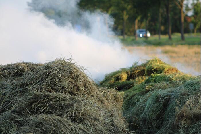 Veel rook bij brand in berg gras