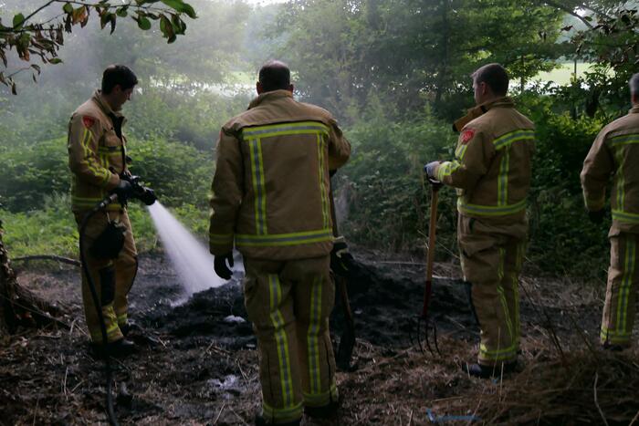 Politiehelikopter ontdekt brand in bosgebied