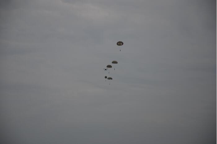 Defensie oefent met parachutisten op Ginkelse Heide
