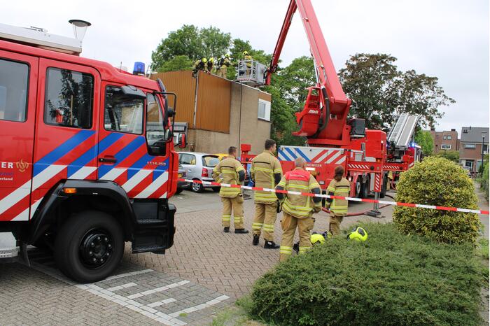 Brand op dak van woning door werkzaamheden