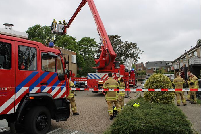 Brand op dak van woning door werkzaamheden