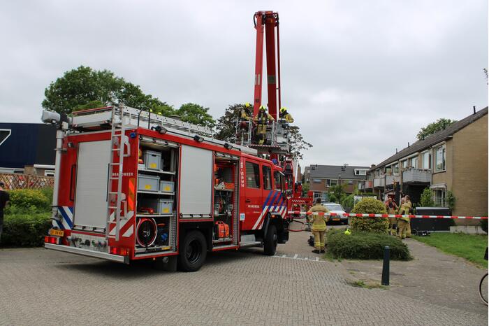 Brand op dak van woning door werkzaamheden
