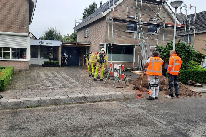 Gasleiding geraakt bij graafwerkzaamheden