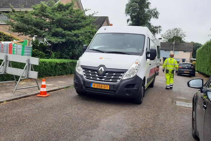 Gasleiding geraakt bij graafwerkzaamheden