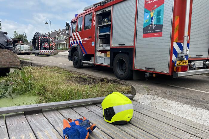 Gaslekage ontstaan bij werkzaamheden in tuin