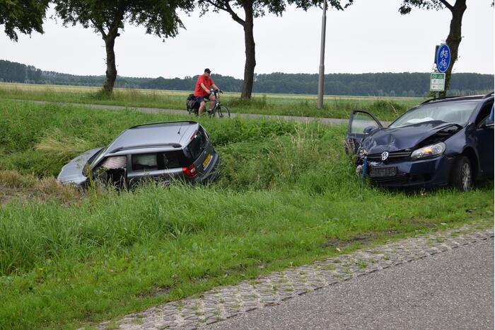 Auto in de sloot na ongeval