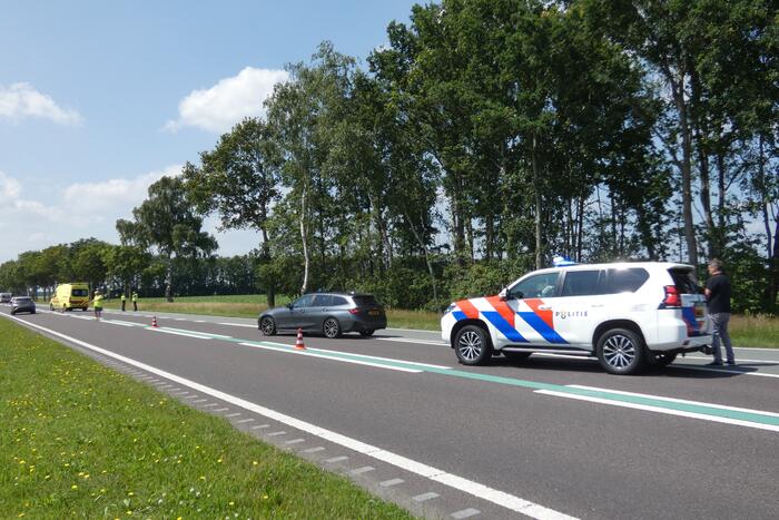 Motorrijder gewond bij botsing op camper