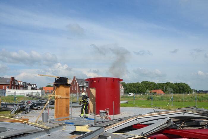 Brand geblust op bouwterrein