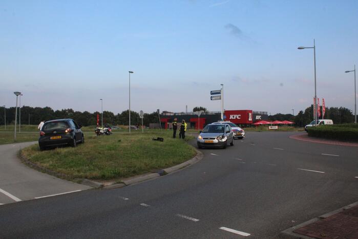 Schade bij ongeval op rotonde