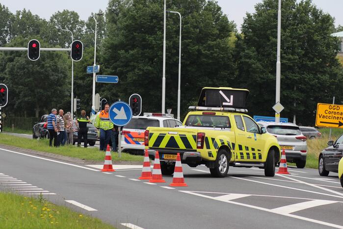 Rijstrook afgesloten na kop-staart botsing