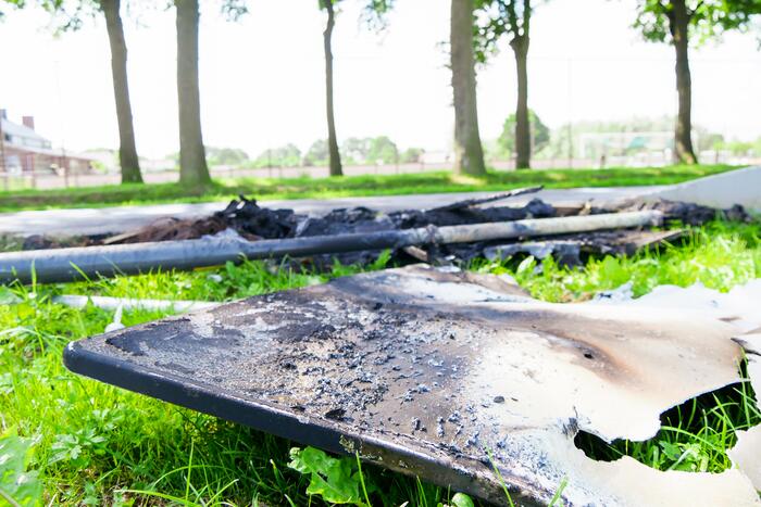 Jeugd maakt voor de tweede nacht oprij een puinhoop