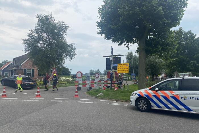 Gasleiding geraakt bij graafwerkzaamheden