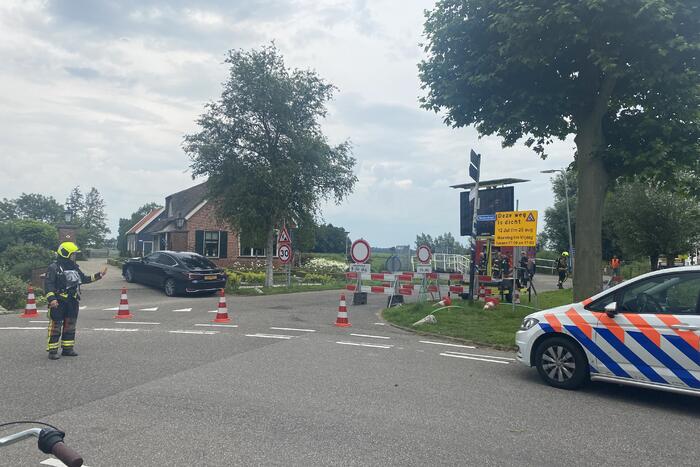 Gasleiding geraakt bij graafwerkzaamheden