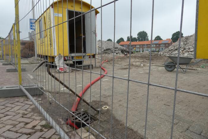 Waterleiding geraakt bij sloopwerkzaamheden bouwterrein
