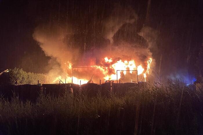 Kalven gered bij grote brand