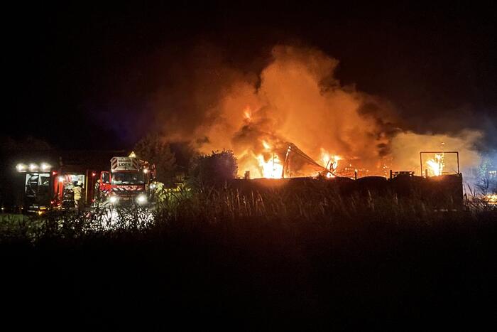 Kalven gered bij grote brand