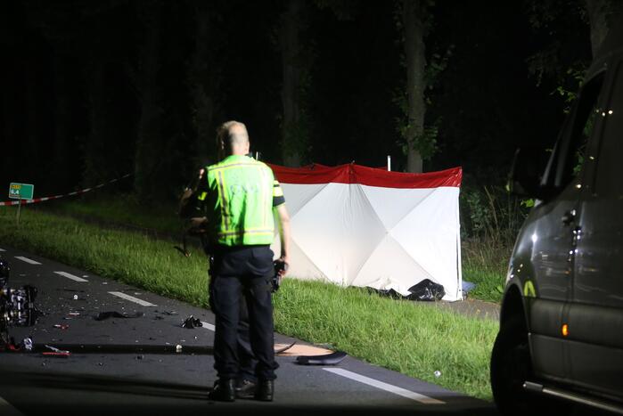 Motorrijder overleden bij zeer ernstig ongeval