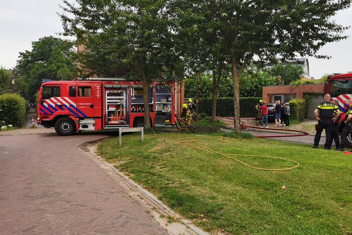 Overkapping vat vlam door barbecue