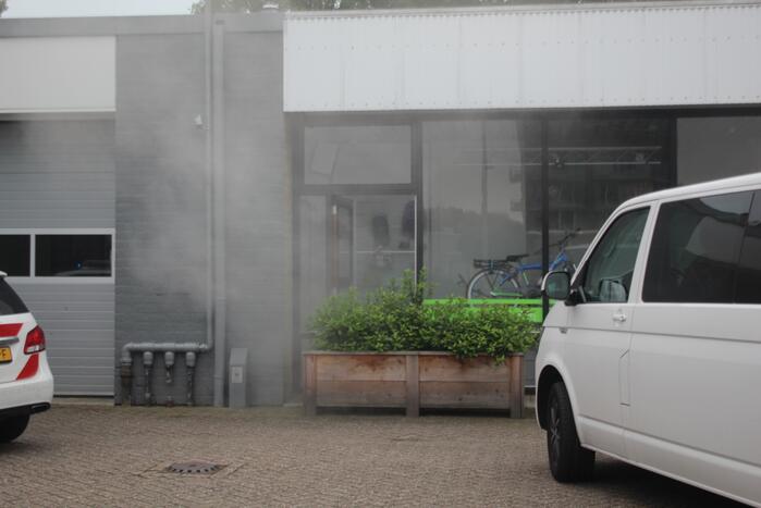 Brandweer inzet door mistgenerator