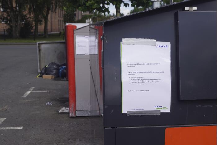 Overlastgevende containers in centrum van Vathorst worden verwijderd