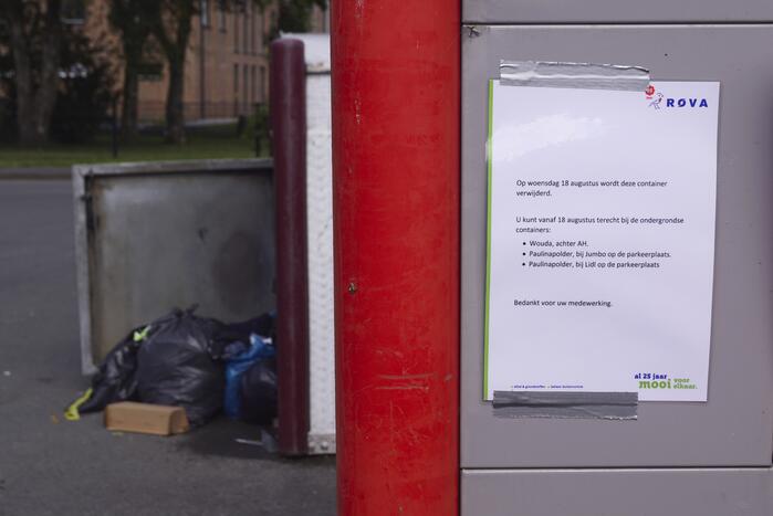 Overlastgevende containers in centrum van Vathorst worden verwijderd