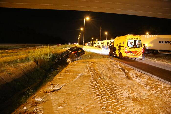 Auto belandt in de sloot