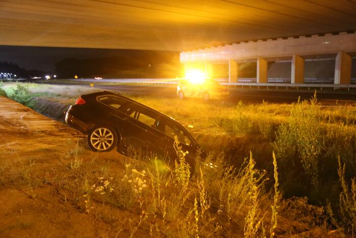 Auto belandt in de sloot