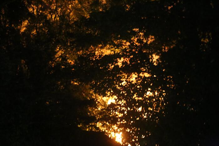 Houten chalet volledig afgebrand